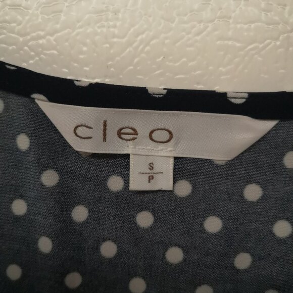Cleo Ladies Navy & White Polka Dot Dress - Picture 3 of 7
